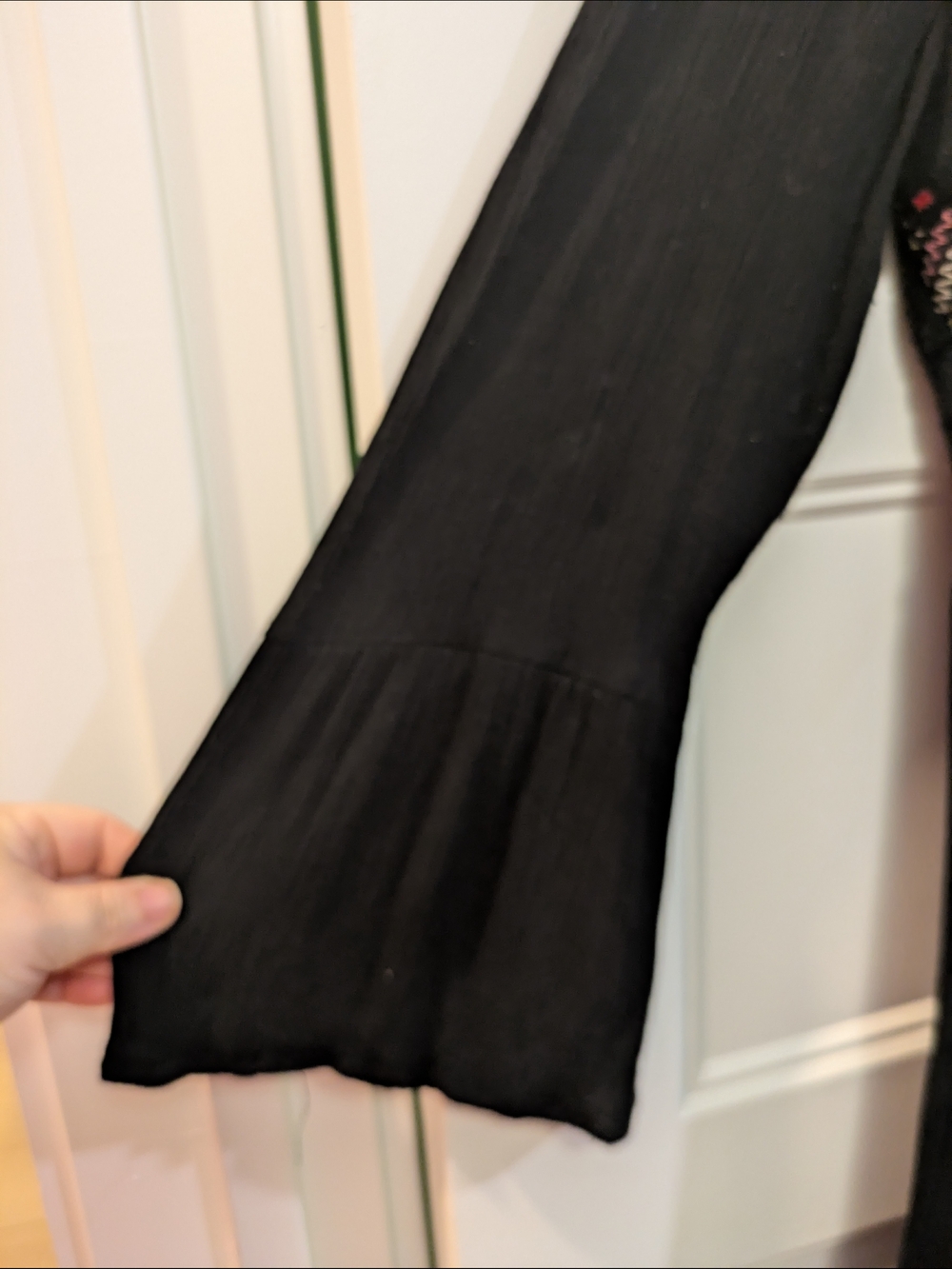 Savanna Jane Black Long Sleeve Embroidered Dress with Multicolor Accents - Picture 5 of 12